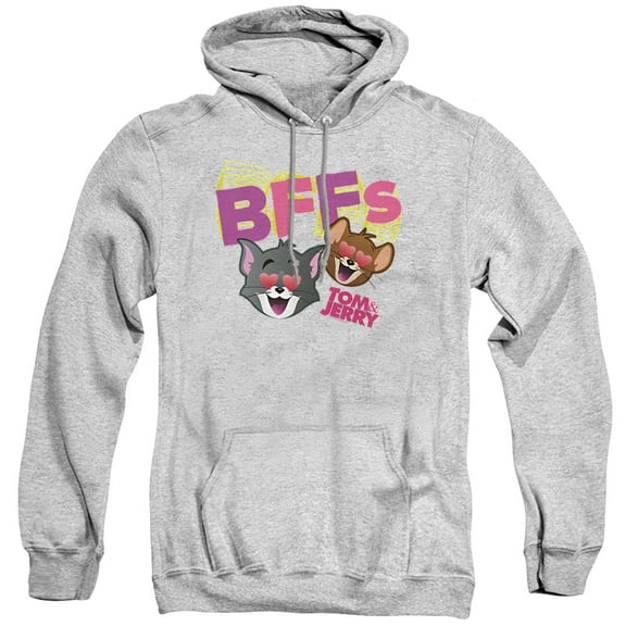 Tom and Jerry Movie Bffs Unisex Adult Pull-Over Hoodie,Athletic Heather, Small