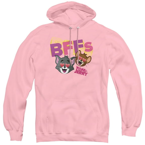 Tom and Jerry Movie Bffs Unisex Adult Pull-Over Hoodie,Pink, Small