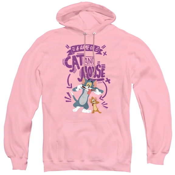 Tom and Jerry Movie Cat And Mouse Unisex Adult Pull-Over Hoodie,Pink, Medium