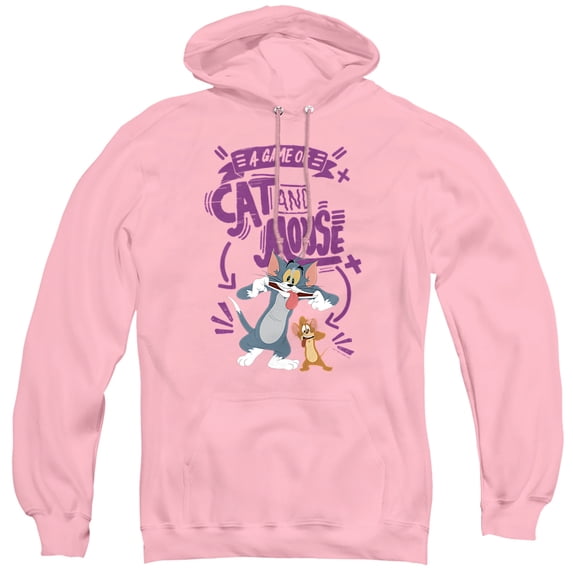 Tom and Jerry Movie Cat And Mouse Unisex Adult Pull-Over Hoodie,Pink, Small