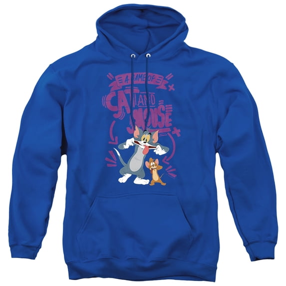 Tom and Jerry Movie Cat And Mouse Unisex Adult Pull-Over Hoodie,Royal, X-Large