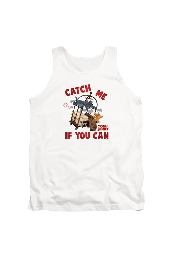 Tom and Jerry Movie Catch Me If You Can Unisex Adult Tank Top,White, Medium