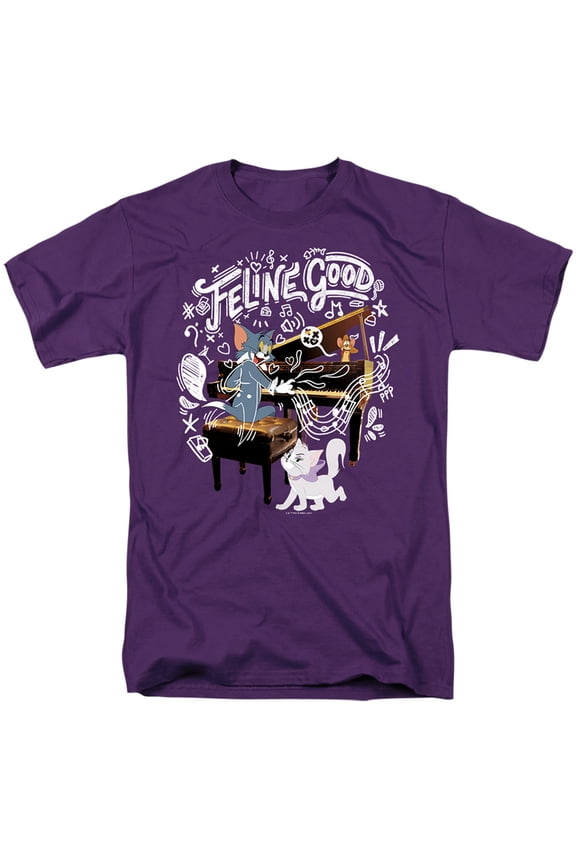 Tom and Jerry Movie Feline Good Unisex Adult T-Shirt, Hot Pink, 4X-Large