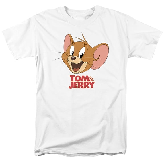 Tom and Jerry Movie Jerry Head Unisex Adult T-Shirt, White, 3X-Large
