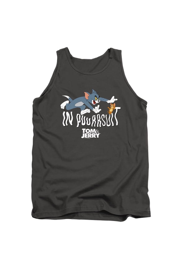 Tom and Jerry Movie in Pursuit Unisex Adult Tank Top,Charcoal, Small