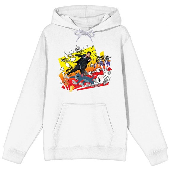 Tom and Jerry Terrance Men's White Hoodie - S