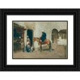 thumbnail image 1 of Tomàs Moragas 18x14 Black Ornate Wood Framed Double Matted Museum Art Print Titled - Moroccan on Horseback (circa 1891), 1 of 5