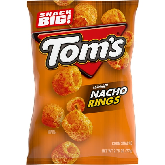 Tom's Nacho Rings Corn Snacks, 2.75 oz Bag