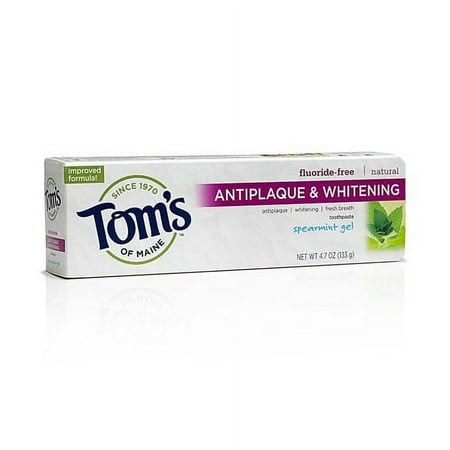 Tom's Of Maine Anti-Plaque And Whitening Toothpaste Spearmint Gel, 4.7 Oz