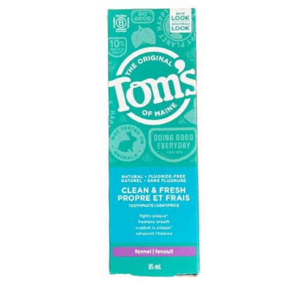 Tom's Of Maine Clean Fresh Fluoride-Free Toothpaste - Fennel Flavour, 85 ml