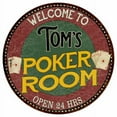 thumbnail image 1 of Tom's Poker Room 12" Round Metal Sign Kitchen Bar Wall Décor 200120034030, 1 of 1