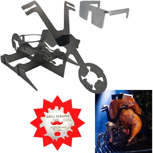 Mr. Bar-B-Q Beer Can Chicken Cooker – 2 Pack Vertical Roaster For Grill Or Oven, Chrome Plated