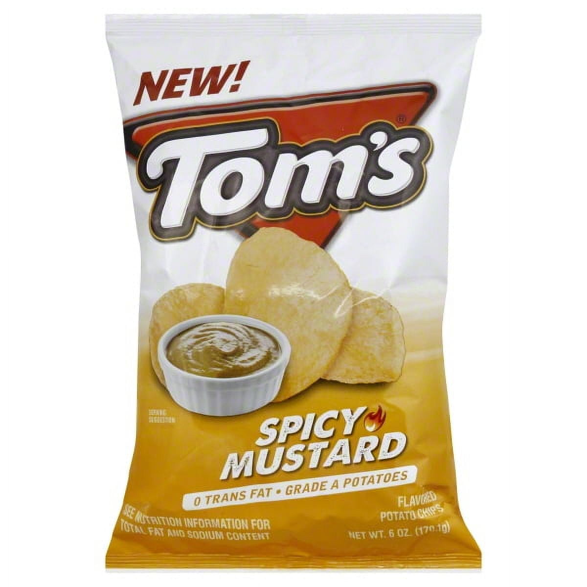 Tom's Spicy Mustard Potato Chips, 6 Oz.