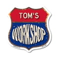 thumbnail image 1 of Tom's Workshop 6 inch X 6 inch Shield Shaped Commercial Grade Plastic Sign Weather Resistant, UV Protected To last, Gift for Dads and Uncles Classic Americana Crafted in the USA, 1 of 6