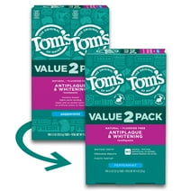 Tom’s of Maine Antiplaque and Whitening Fluoride Free Toothpaste, Peppermint, 2 Pack, 4.5 Oz