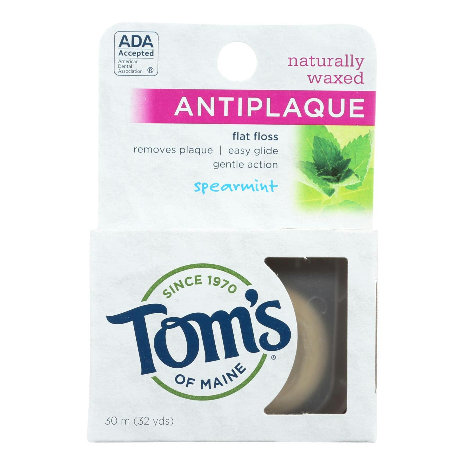 Tom's of Maine Dental Floss Antiplaque Spearmint 32 yd (Pack of 9)