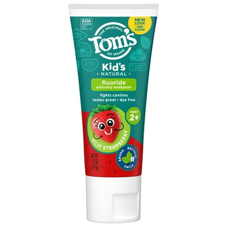 Tom's of Maine Kids Toothpaste, Natural Toothpaste, Kids Toothpaste, Silly Strawberry, 4.2 Ounce