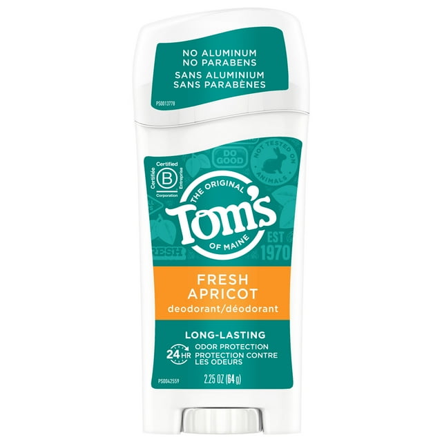 Tom's of Maine Long-Lasting Aluminum-Free Natural Deodorant for Women, Fresh Apricot, 2.25 oz