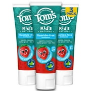 Tom's of Maine Natural Children's Fluoride-Free Toothpaste, Silly Strawberry, 5.1 oz. 3-Pack