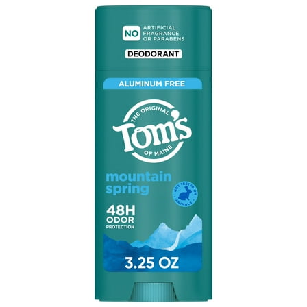 Tom’s of Maine Mountain Spring Natural Deodorant for Men and Women, Aluminum Free, 3.25 oz