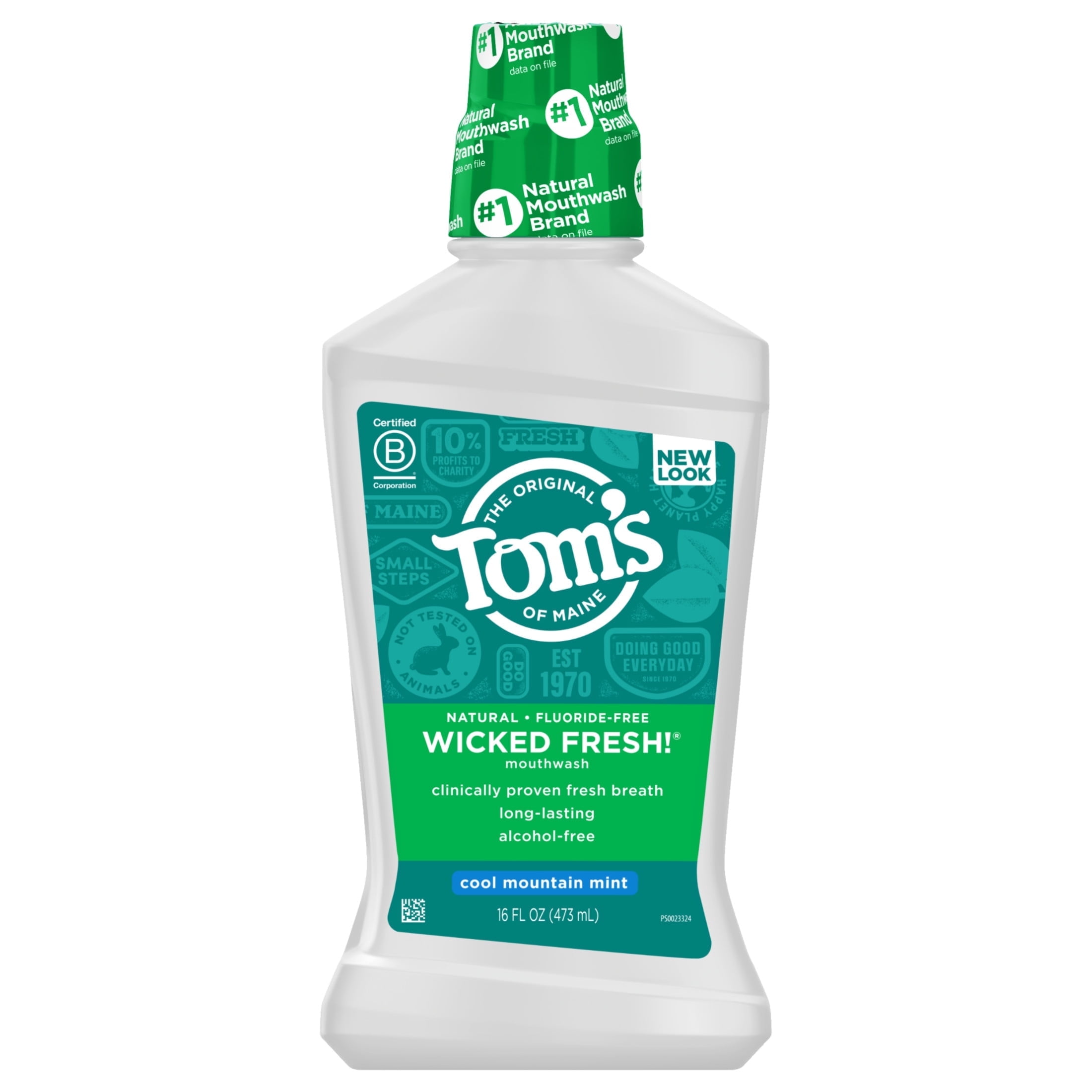 Tom's of Maine Natural Wicked Fresh Mouthwash, Cool Mint, 16 oz, 3 Pack