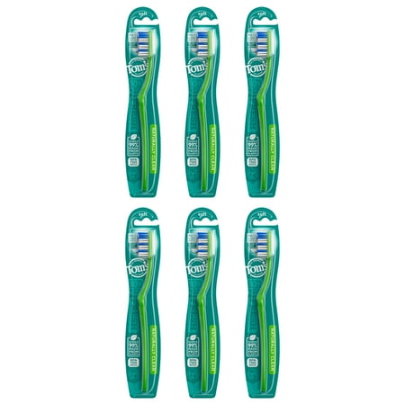 Tom's of Maine Naturally Clean Toothbrush, Soft, 6-Pack (Packaging May Vary)