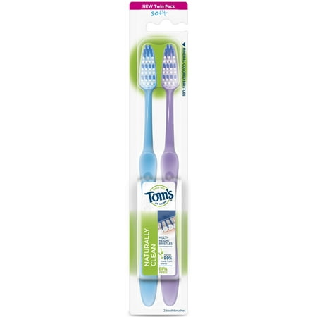 Tom's of Maine Naturally Clean Toothbrush, Soft, Twin Pack