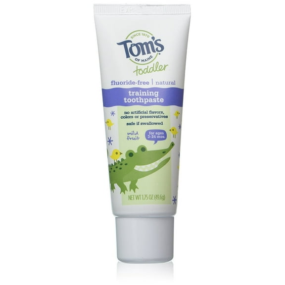 Tom's of Maine Toddler Fluoride Free Natural Training Toothpaste, Mild Fruit 1.75 oz