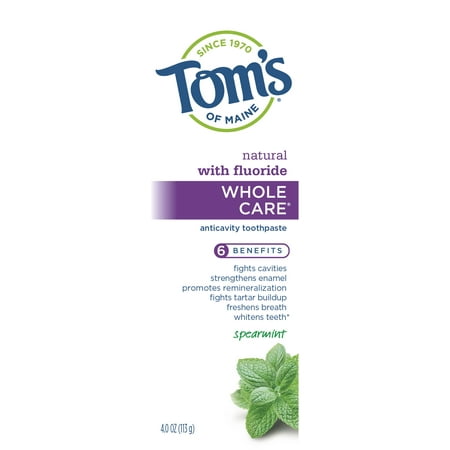 Tom's of Maine Whole Care Toothpaste, Spearmint, 4.0oz