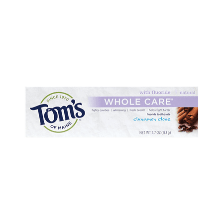 Tom's of Maine Whole Care with Fluoride Natural Toothpaste, Cinnamon-Clove 4.7 oz