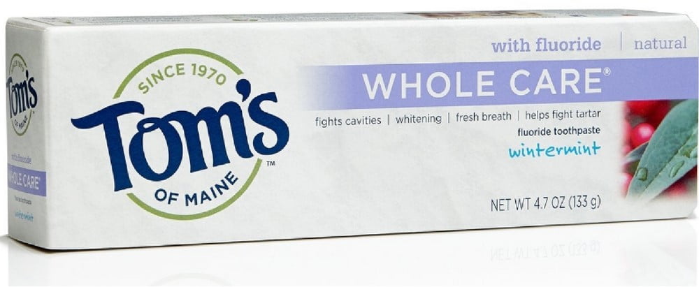 Tom's of Maine Whole Care with Fluoride Natural Toothpaste, Wintermint 4.7 oz (Pack of 6)