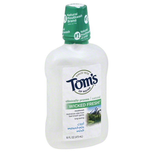 Tom's of Main Natural Mouthwash, Whole Care with Fluoride, Fresh Mint