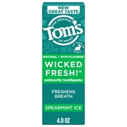 Tom's of Maine Wicked Fresh Natural Anticavity Toothpaste with Fluoride, Spearmint Ice, 4.0 oz