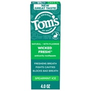 Tom's of Maine Wicked Fresh Natural Anticavity Toothpaste with Fluoride, Spearmint Ice, 4.0 oz