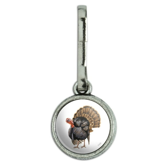 Tom the Awesome Wild Turkey Antiqued Charm Clothes Purse Suitcase Backpack Zipper Pull Aid