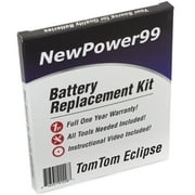 TomTom Eclipse Battery Replacement Kit with Tools, Video Instructions, Extended Life Battery