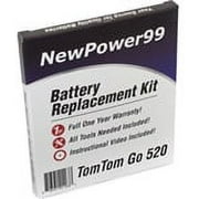 TomTom Go 520 Battery Replacement Kit with Tools, Video Instructions, Extended Life Battery