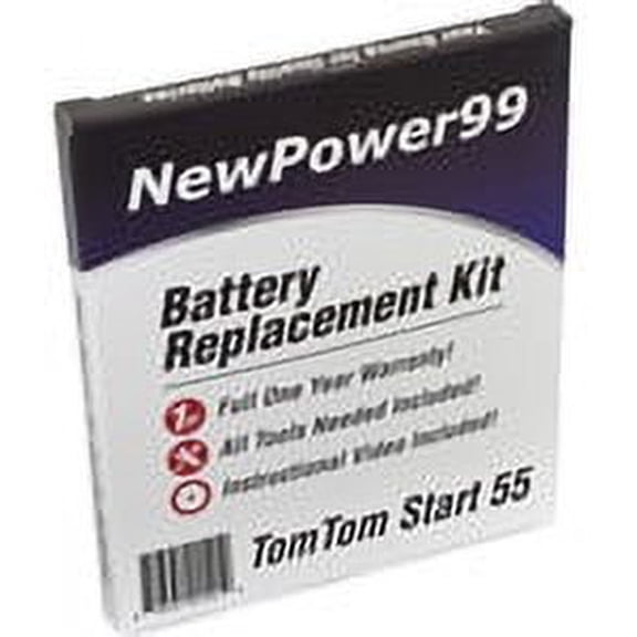 TomTom Start 55 Battery Replacement Kit with Tools, Video Instructions, Extended Life Battery and Full One Year Warranty