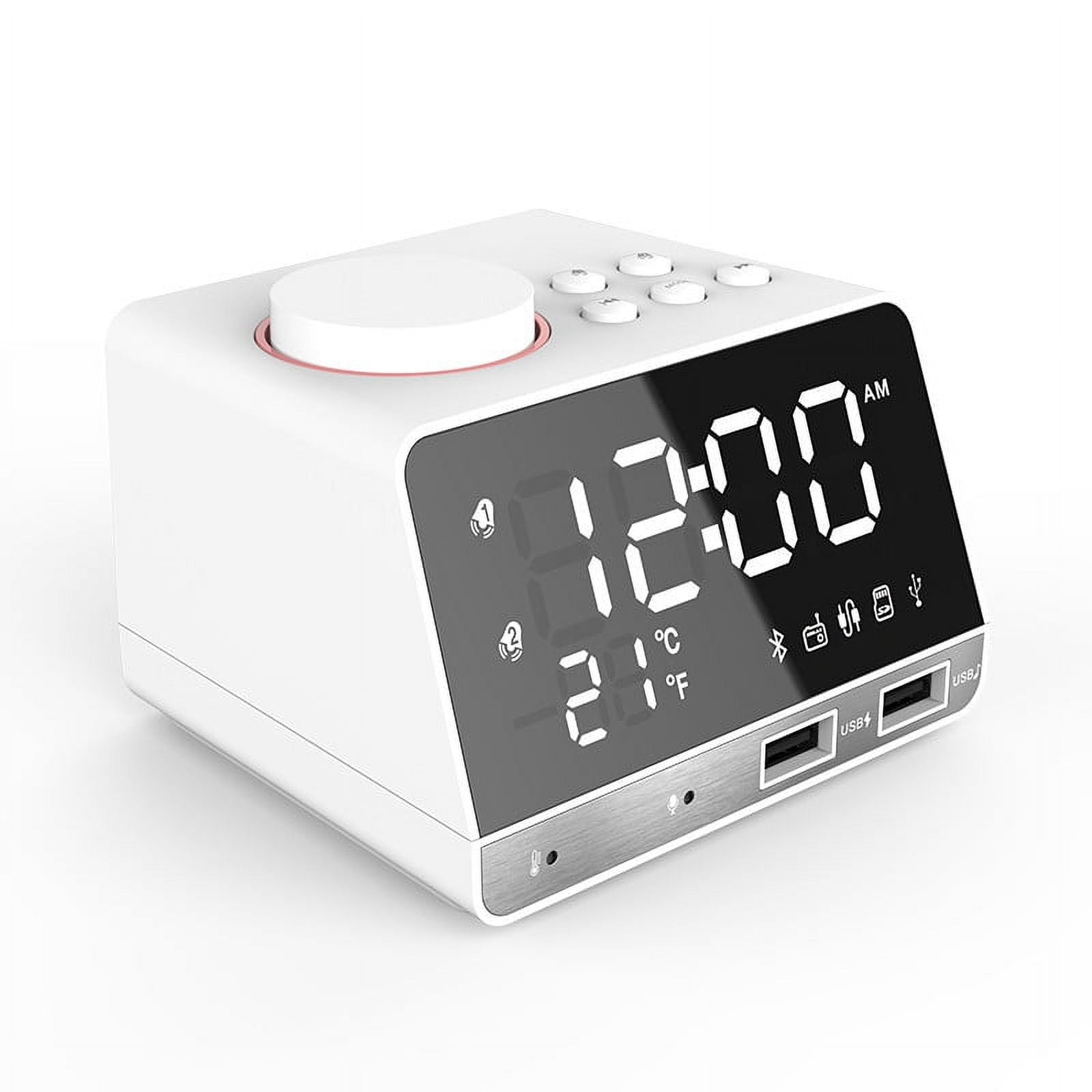 Toma K11 Bluetooth 4.2 Radio Alarm Clock Speaker With 2 USB Ports LED
