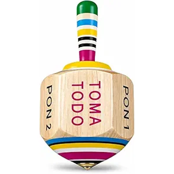 Toma Todo - Mexican Fiesta, Perfect for Adult Only Family Parties, Adults, Bachelor Parties, Wooden Spinning Top (Large(13 cm), 1, Piece)