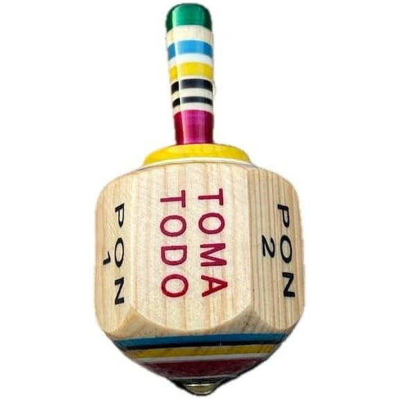 Toma Todo - Mexican Fiesta, Perfect for Adult Only Family Parties, Adults, Bachelor Parties, Wooden Spinning Top (Small (7 cm), 1, Piece)