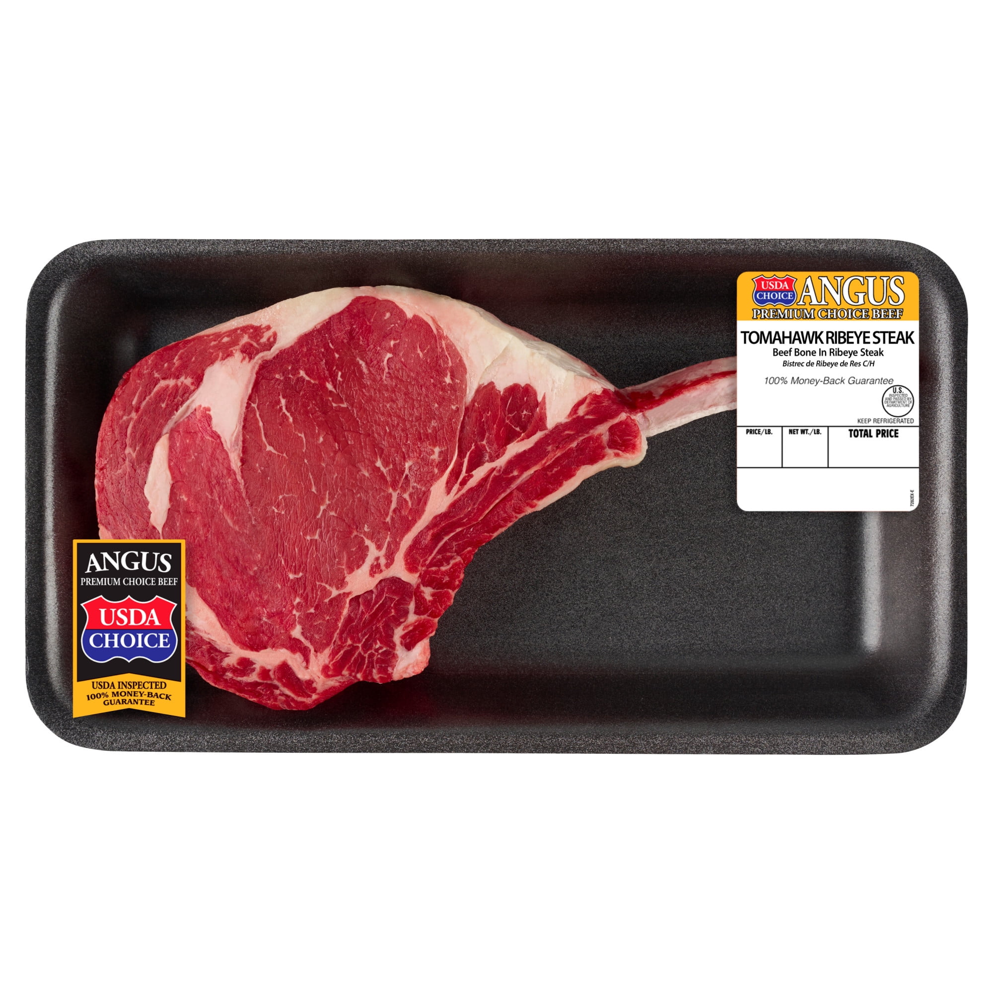 Tomahawk Ribeye Steak, Thick Cut, Bone-In, Choice Angus Beef, 1 Per Tray, 1.68  3.22 lb
