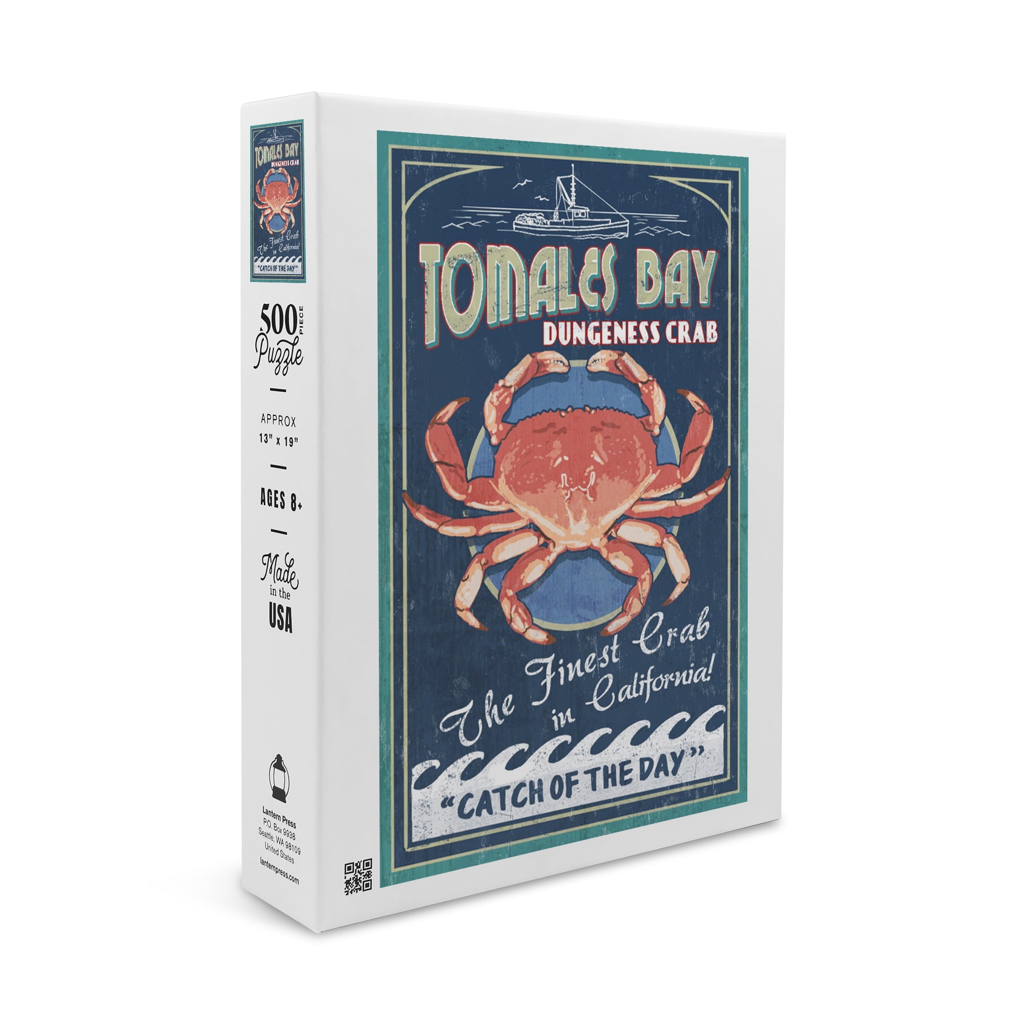 Tomales Bay, California, Dungeness Crab, Vintage Sign (19x27 inches