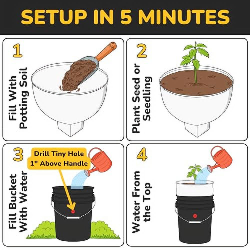 Tomato Bucket (3 Pack) Self Watering Bucket Planter Pot Insert to Make 5Gallon Large Self