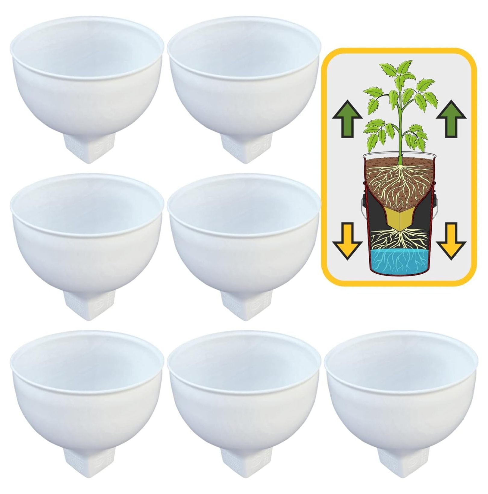 Tomato Bucket (7 Pack) Self Watering Bucket Planter Pot Insert to Make 5Gallon Large Self