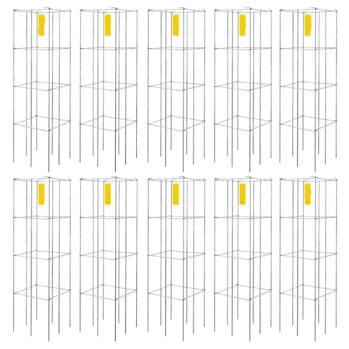 Tomato Cages 11.8x11.8x46.1" 10 Packs Square Plant Support Cages Silver