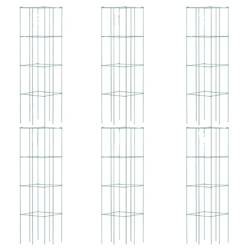 Tomato Cages 14.6x14.6x39.4" 6 Packs Square Plant Support Cages Green