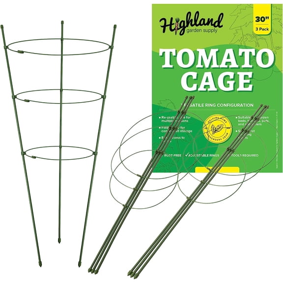 Tomato Cages for Garden Cherry Tomato Cage Plant Support Structures, Vegetables Climbing Plants Plant Trellis for Climbing Vegetable Metal 30" 3Pack
