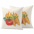 thumbnail image 1 of Tomato Carrot Outdoor Waterproof Pillow Covers, Watercolor Fire Vegetable Decorative Square Throw Pillowcase Sofa Cushion Sham for Patio/Couch/Chair, 20"x20" 2 Pack, 1 of 8