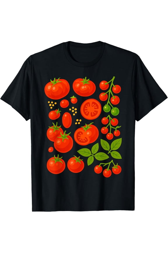 Tomato Cottagecore Clothing Fruit Vegetable Garden Picnic T-ShirtPure cotton short-sleeved shirts for both men and women